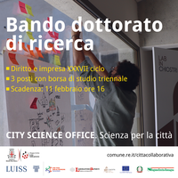 Bando per tre dottorati di ricerca. Reggio Emilia verso il City Science Office