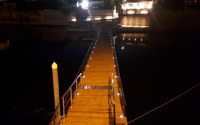 Tiberio 4, le prove di illuminazione della passerella galleggiante